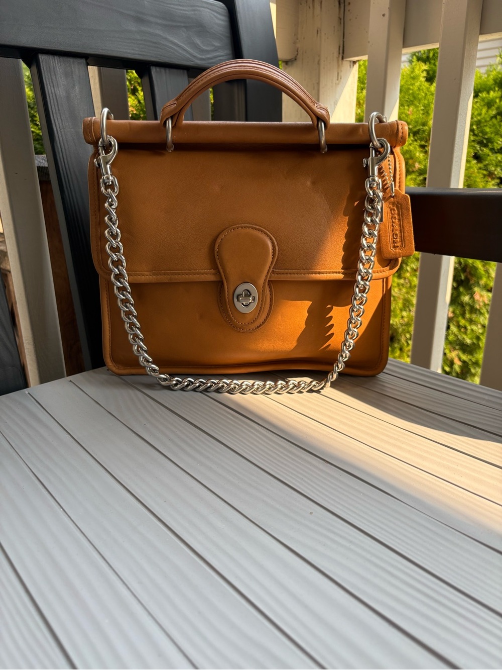 Coach Willis 2005 Leather Top-Handle Satchel in Camel